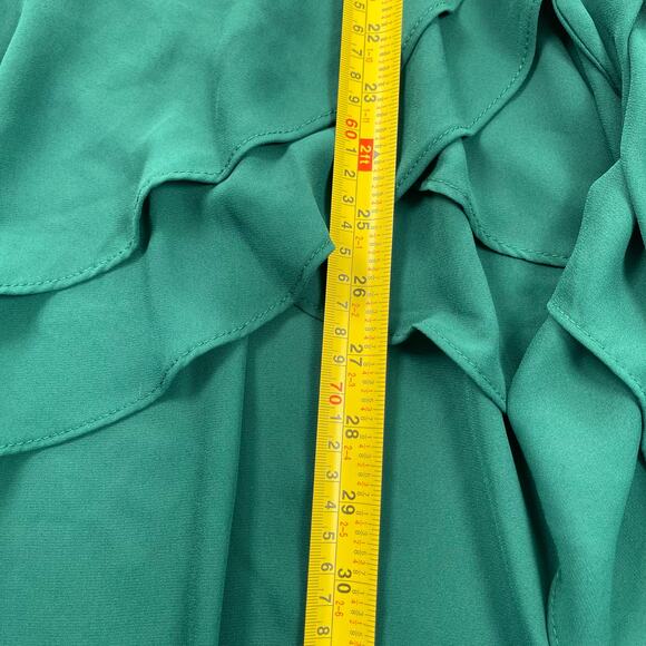 Torrid Top Womens 2X 18-20 Emerald Green Georgette Wrap Surplice Tunic Babydoll - Picture 11 of 16